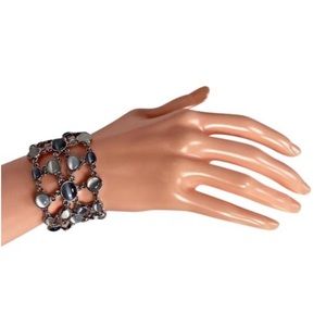 Banana Republic Grey Stones Silver Tone Bracelet